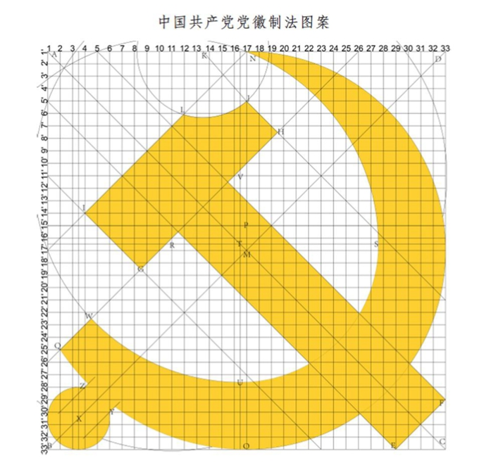 　　图表：《中国共产党党徽党旗条例》附件1：中国共产党党徽制法说明 新华社发
