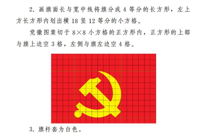 　　图表：《中国共产党党徽党旗条例》附件2：中国共产党党旗制法说明 新华社发