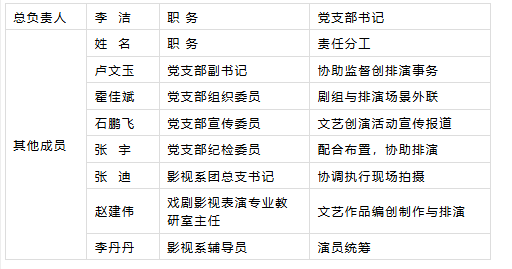 教师党员核心团队与分工